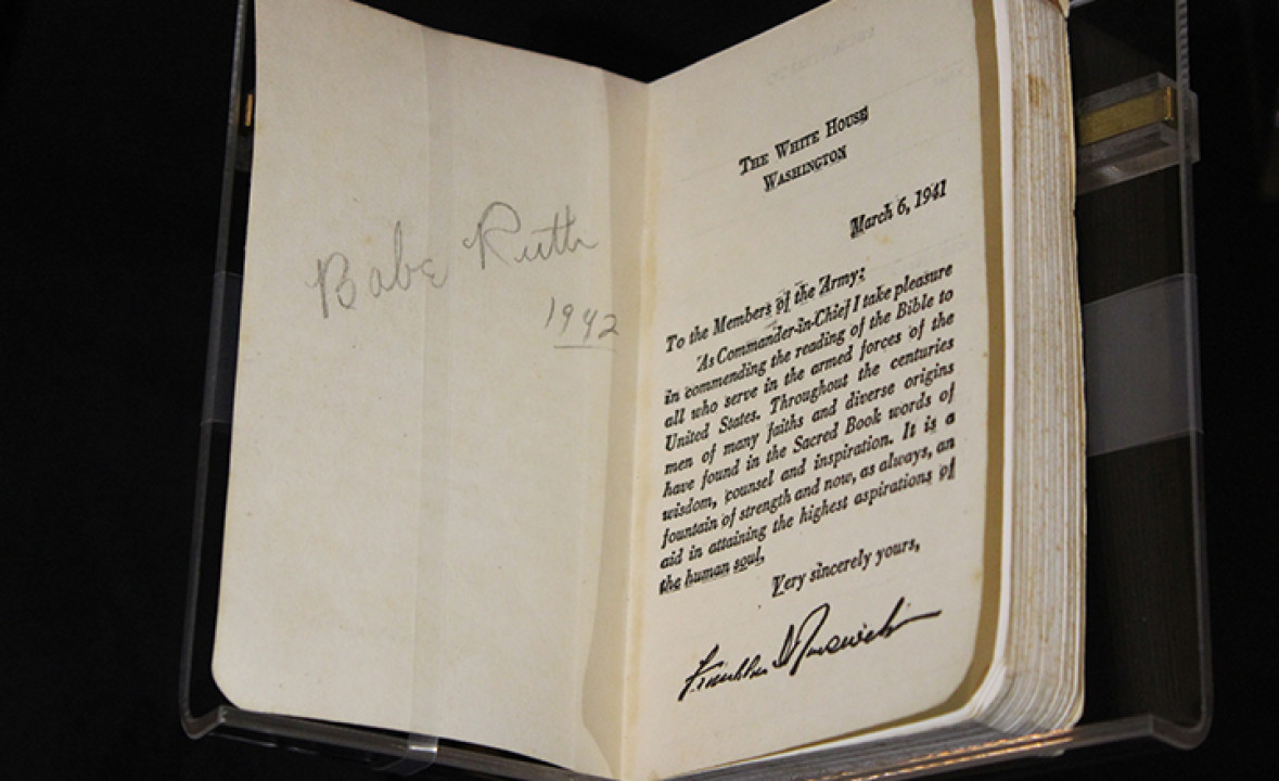 WWII Army New Testament, Signed by Babe Ruth