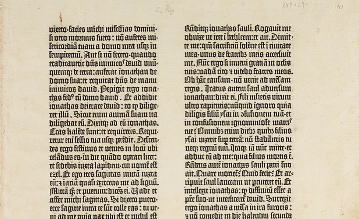 Gutenberg Bible Leaf
1 Samuel 20–22 
