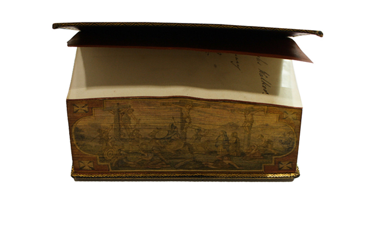 Bible with Fore-Edge Painting of the Crucifixion