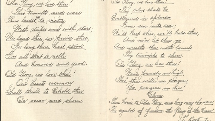 Manuscript of “Old Glory, We Love Thee!”
