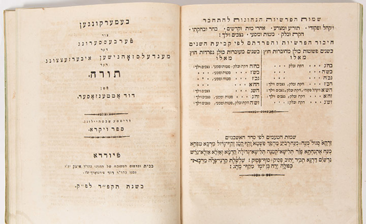 The Book of Leviticus from _Derekh Selulah_, with Moses Mendelssohn’s Translation