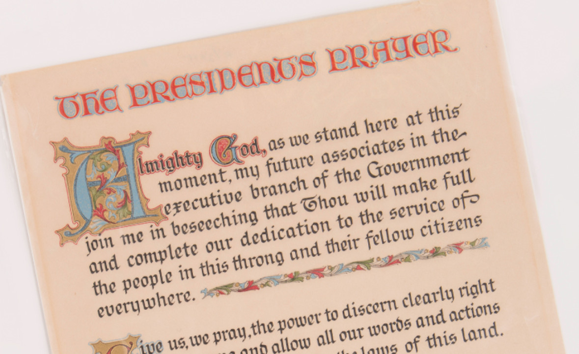Transcription of President Eisenhower’s Prayer, Signed by President Dwight D. Eisenhower