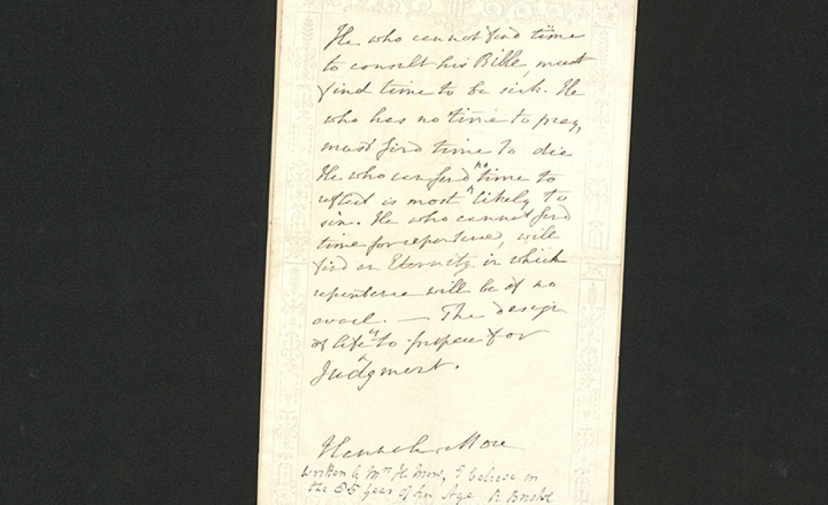 Handwritten Manuscript by Hannah More