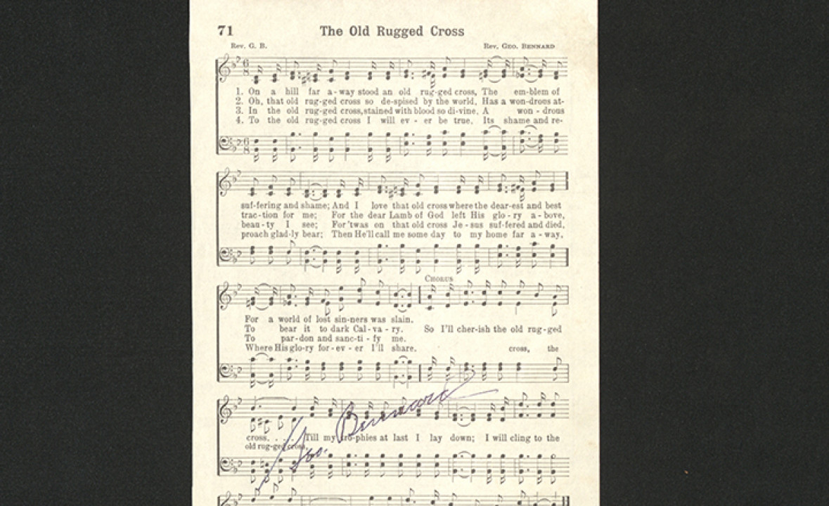 “The Old Rugged Cross” signed by George Bennard
