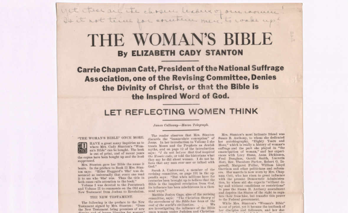 The Woman’s Bible — Let Reflecting Women Think