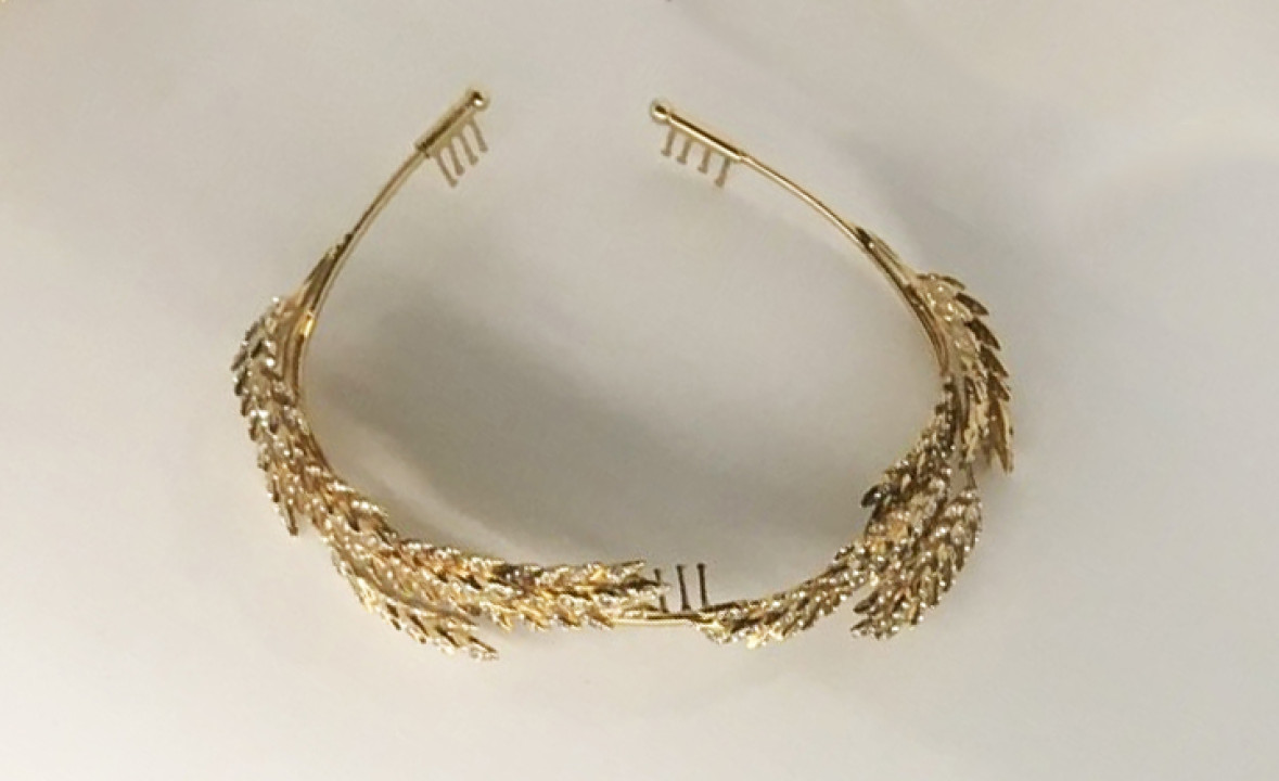 Chiara Boni “La Petite Robe” Tiara with Laurel Wreath Motif