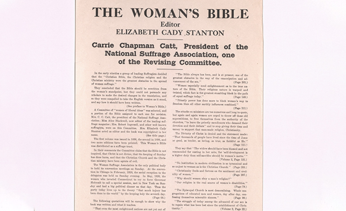 The Woman’s Bible — This is the Teaching of National Suffrage Leaders