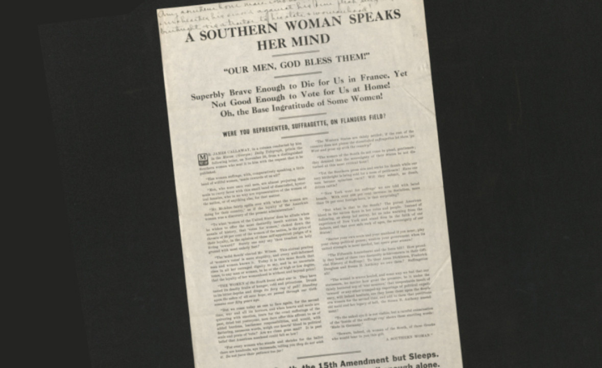 A Southern Woman Speaks Her Mind