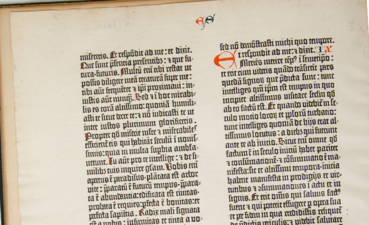 Gutenberg Bible Leaf, 4 Esdras 8–9