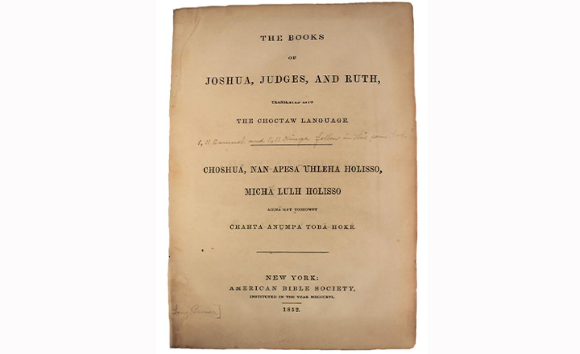 The Books of Joshua, Judges, and Ruth in Choctaw