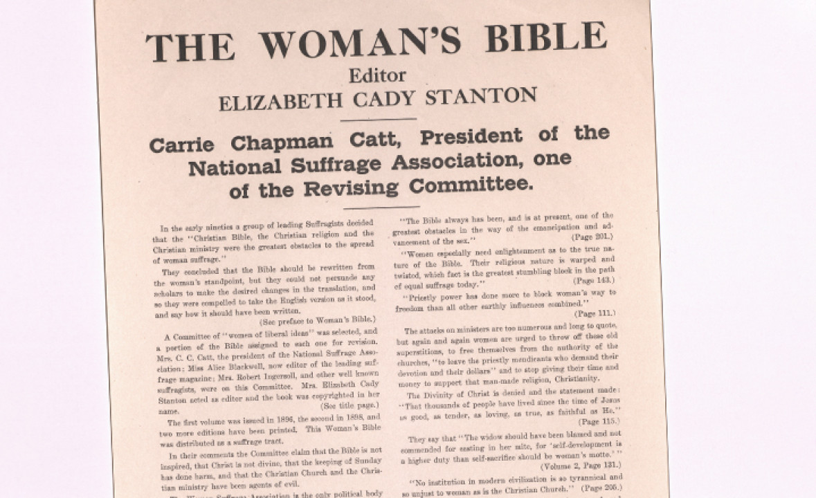 The Woman’s Bible — This is the Teaching of National Suffrage Leaders