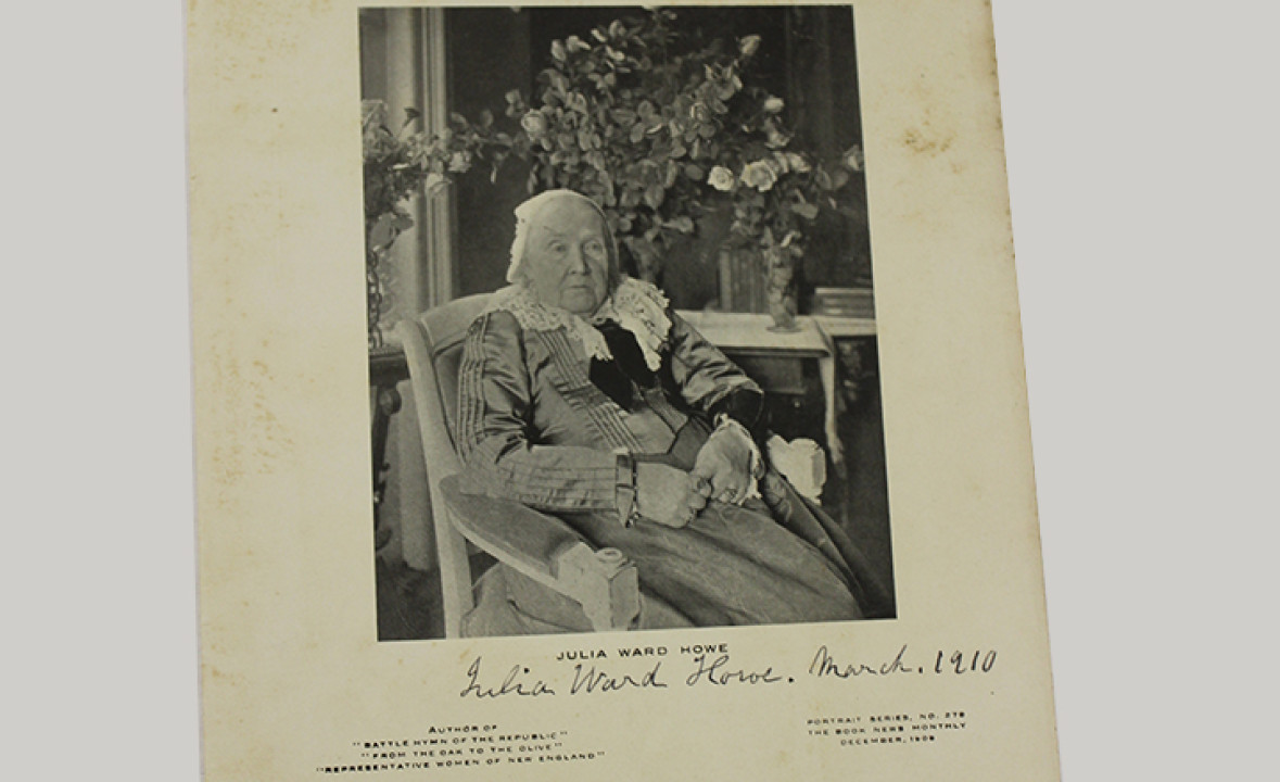 Engraved Portrait of Julia Ward Howe, Signed