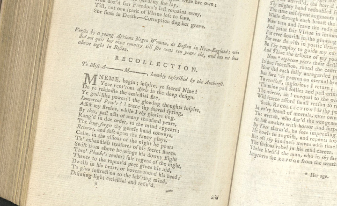 Phillis Wheatley, “Recollection,” in _The Annual Register_